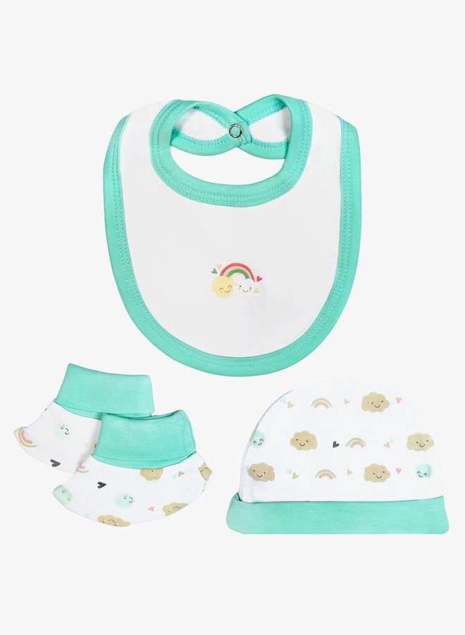 بابيز_بيسك طقم 5 قطع - مريلة، رومبر، قفازات، قبعة، وبدلة نوم - Image 4